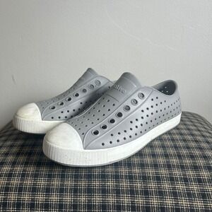 Native Jefferson Shoes Mens 6 Womens 8 Grey Slip On Perforated Water Shoes EVA